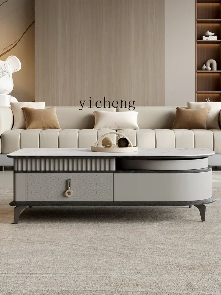 TQH rock slab TV cabinet coffee table combination designer light luxury modern simple small apartment living room home