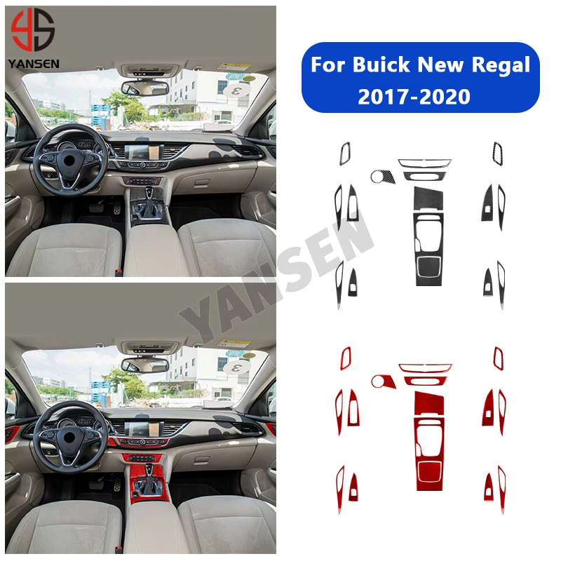 

Car Gear Shift Panel Frame Interior Trim Accessories Real Carbon Fiber Sticker For Buick Regal 2017-2020