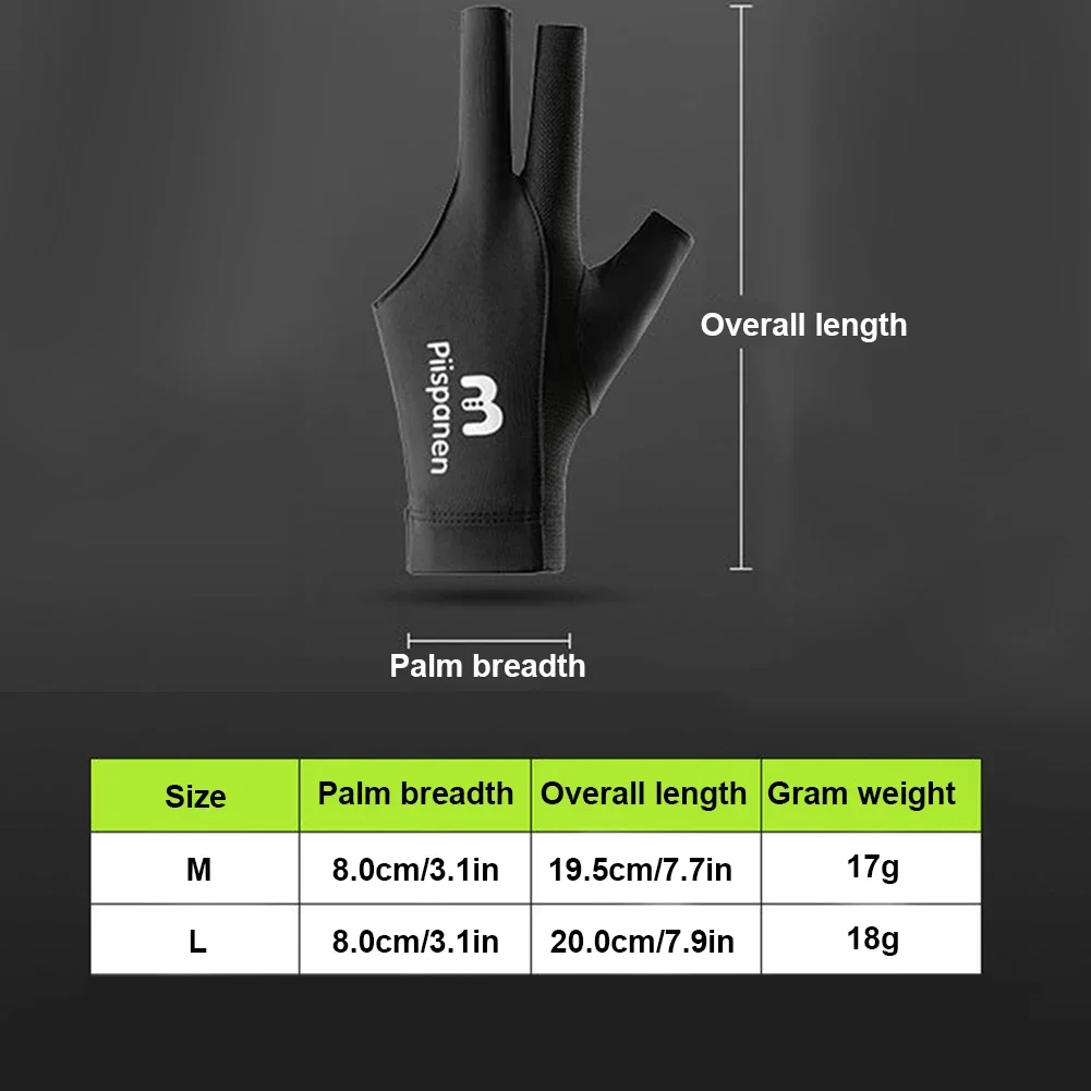 1 قطعة ثلاثة أصابع قفازات البلياردو خياطة تصميم تنفس عدم الانزلاق ذاتية اللصق القماش قفازات ثابتة لوازم البلياردو