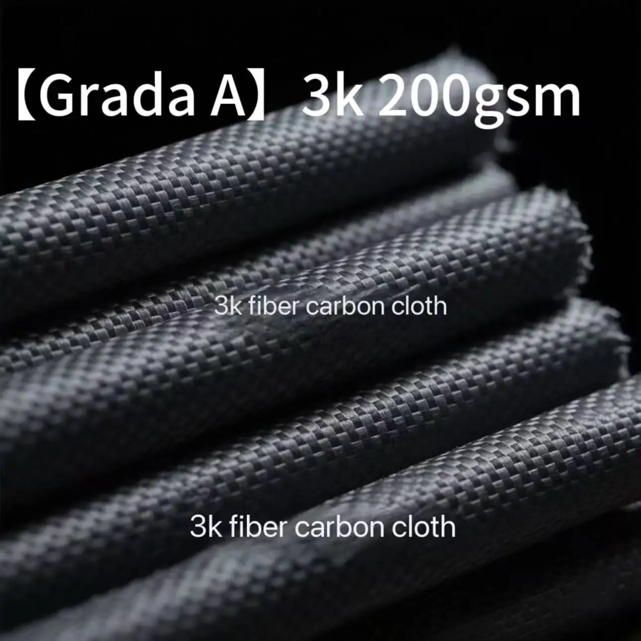 

[Grade A] Real Carbon Fiber Cloth 3K 200gsm 2*2 Plain Twill Carbon Fabric 50cm width x 1m Continuous roll up packaging