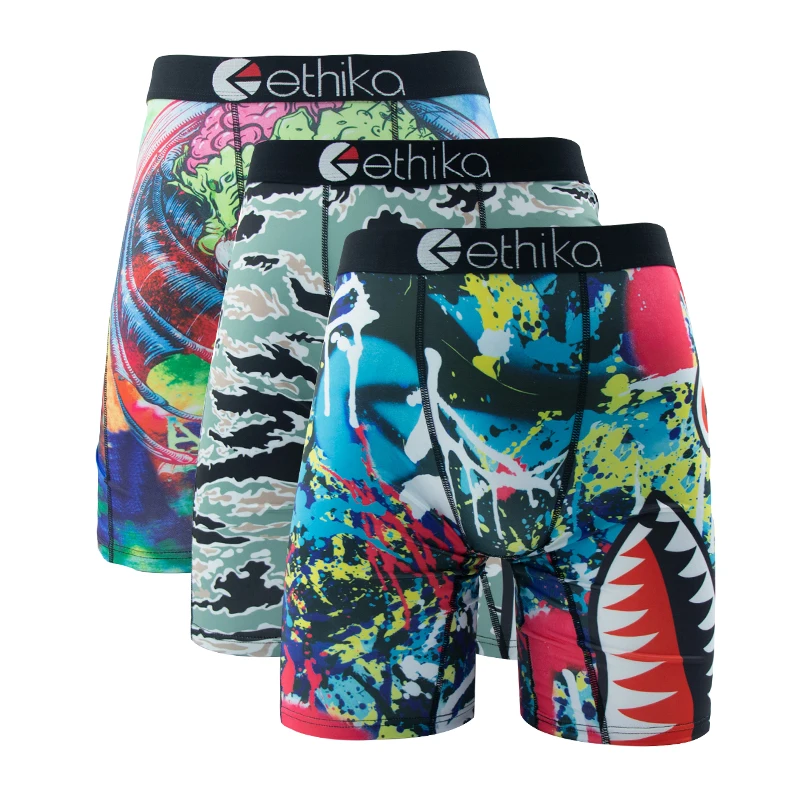 ETHIKA 3Pcs Men Sexy Underwear Boxers Breathable Man Underpants Plus Size S-3XL Mens Trunks Men's Panties Lingeries Boxer Briefs image 4
