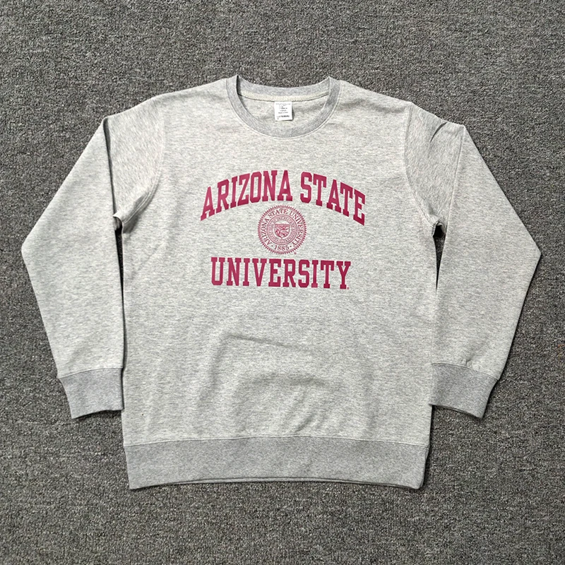 Sudadera Vintage Americana con Forro, Estilo Casual, Holgada, para Jóvenes, Ropa de Otoño, Universidad Estatal de Arizona