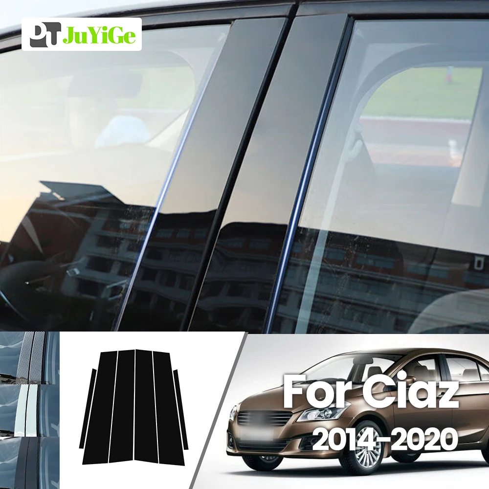 

For Suzuki Ciaz 2014-2020 2015 2016 2017 2018 2019 Bright Black Carbon Fibre Window Door B C Sticker