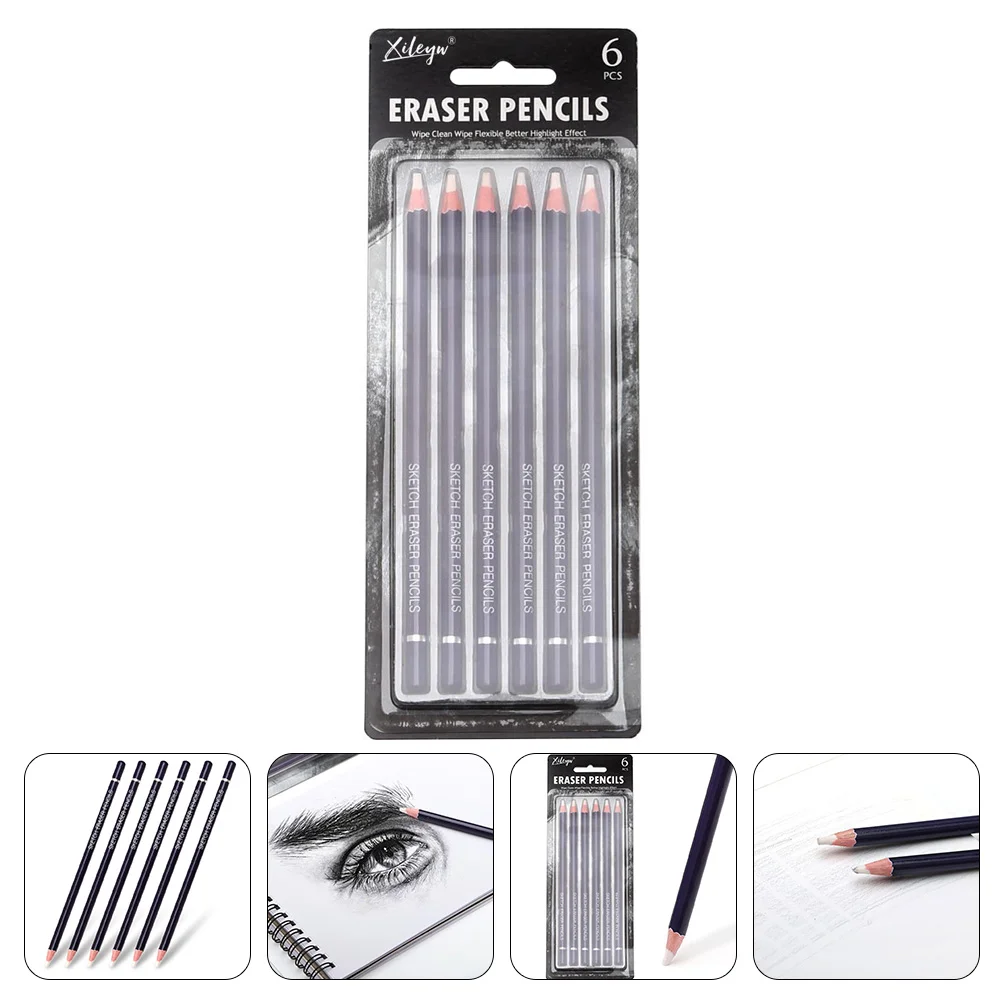 6 Pcs Sketch Pencil Sketching Eraser Erasers for Pencils Soft Rubber Painting