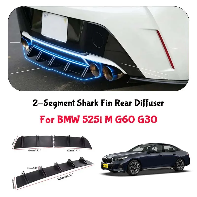 For BMW 525i M G60 G30 Shark Fin Rear Diffuser Split Chassis Spoiler Auto Aerodynamic Parts Aerodynamic Modification