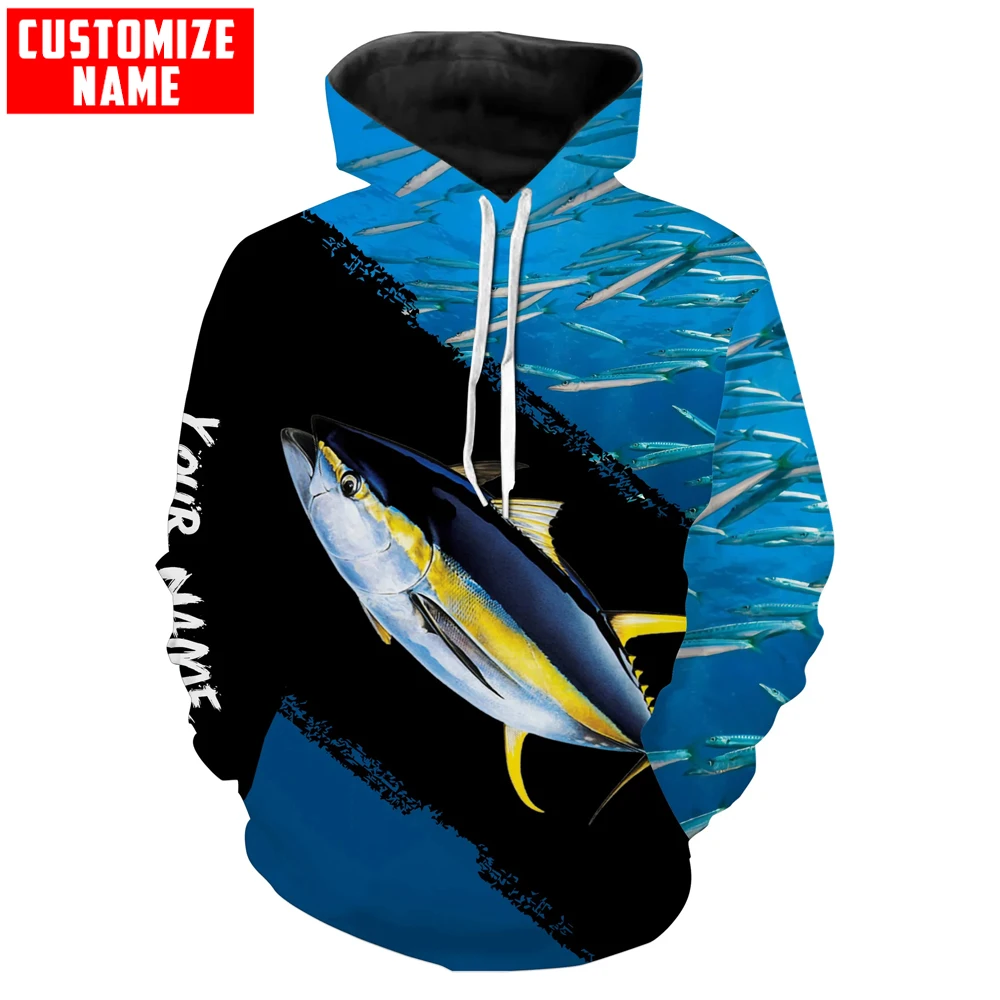 

Yellowfin Tuna Fishing Blue Ocean Customize name 3D Printed Men's Hoodie & Sweatshirt Unisex Zip Hoodies Casual Tracksuits KJ915
