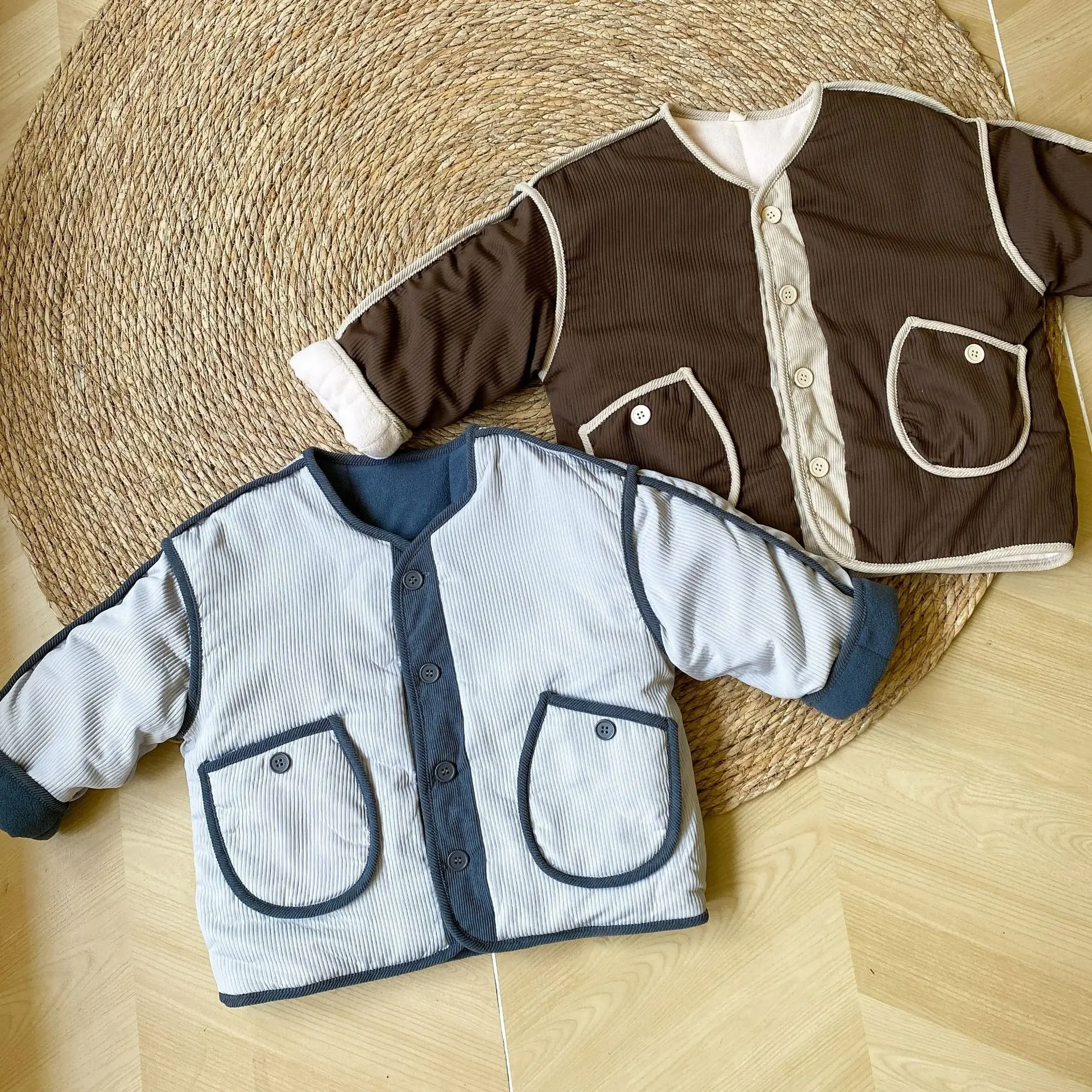 2024 Winter Children's Corduroy Fashion Thick Cotton Clothing image 4