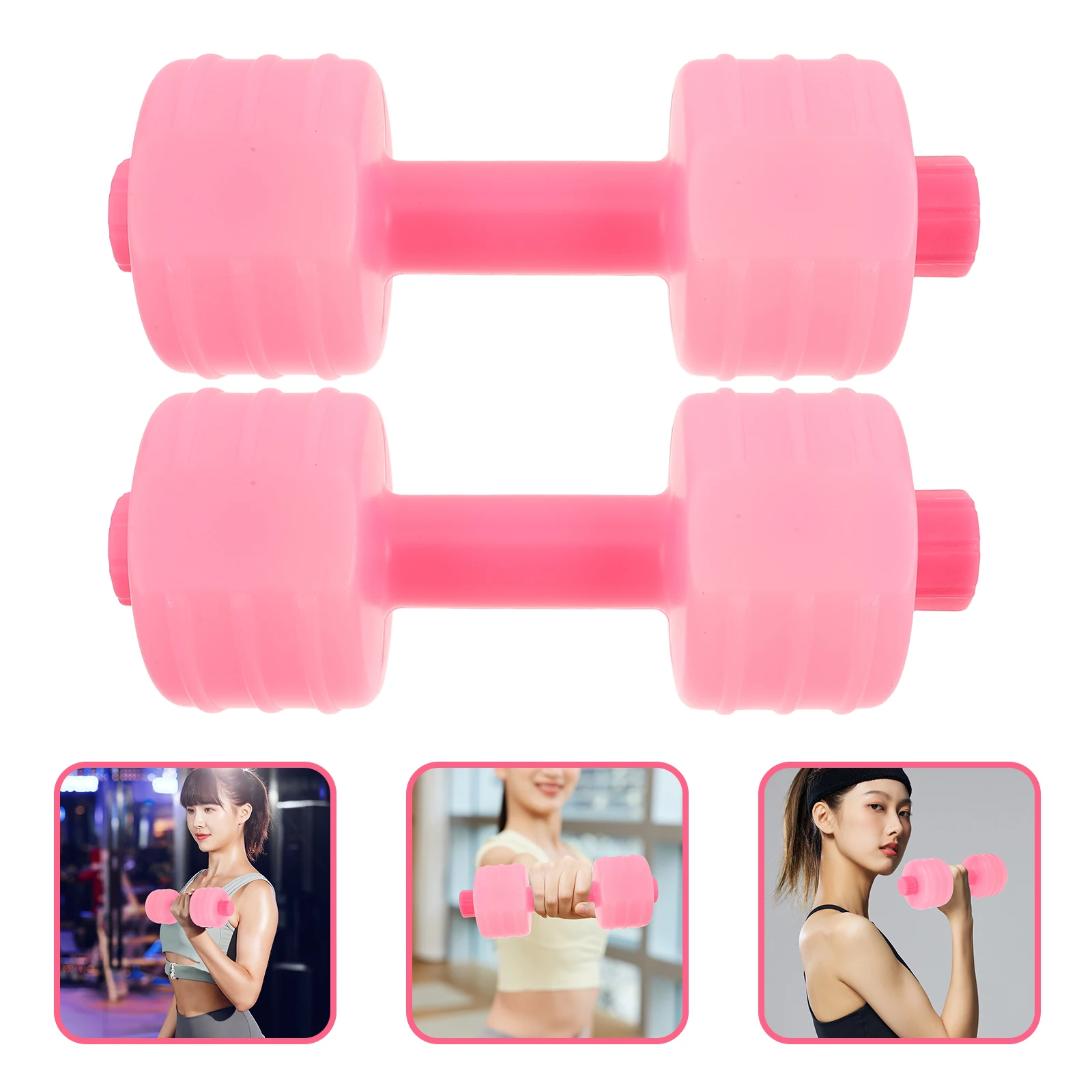 

2pcs Dumbbell Shaped Water Bottles For Women Lightweight Adjustable Exercise Fitness Equipment Portable Leakproof Body Shaping