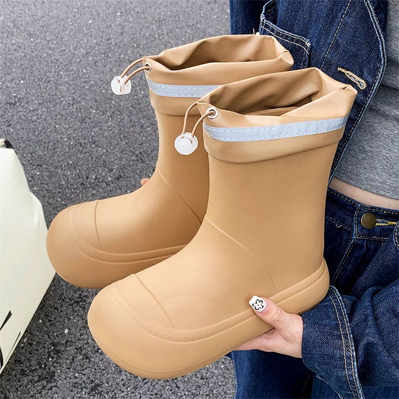 Rubber Boot Rain Shoes Waterproof Work Garden Galoshes Fishing Rainboots Skateboard Ankle Kitchen Footwear Comfortable Keep Warm