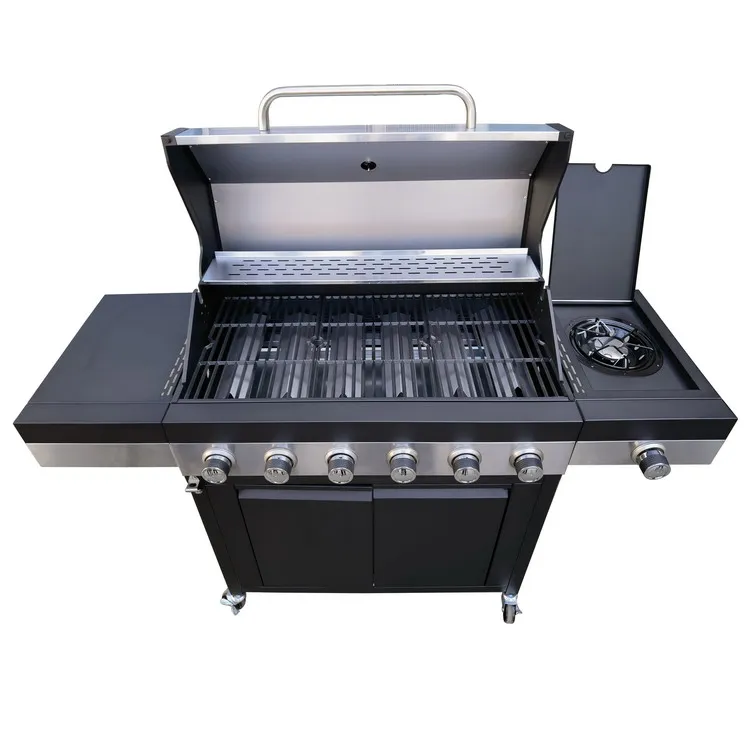 New Extra Large Party 6 Burner Barbecue Grill Outdoor Stainless Steel Gas BBQ Grill with Side Burner