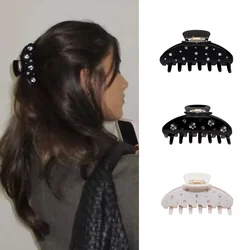 New Black Hair Clip Claw Zircon Butterfly Hair Clips Acetate Large Shark Grab Barrette Clamp for Women Handmade Hair Accessories