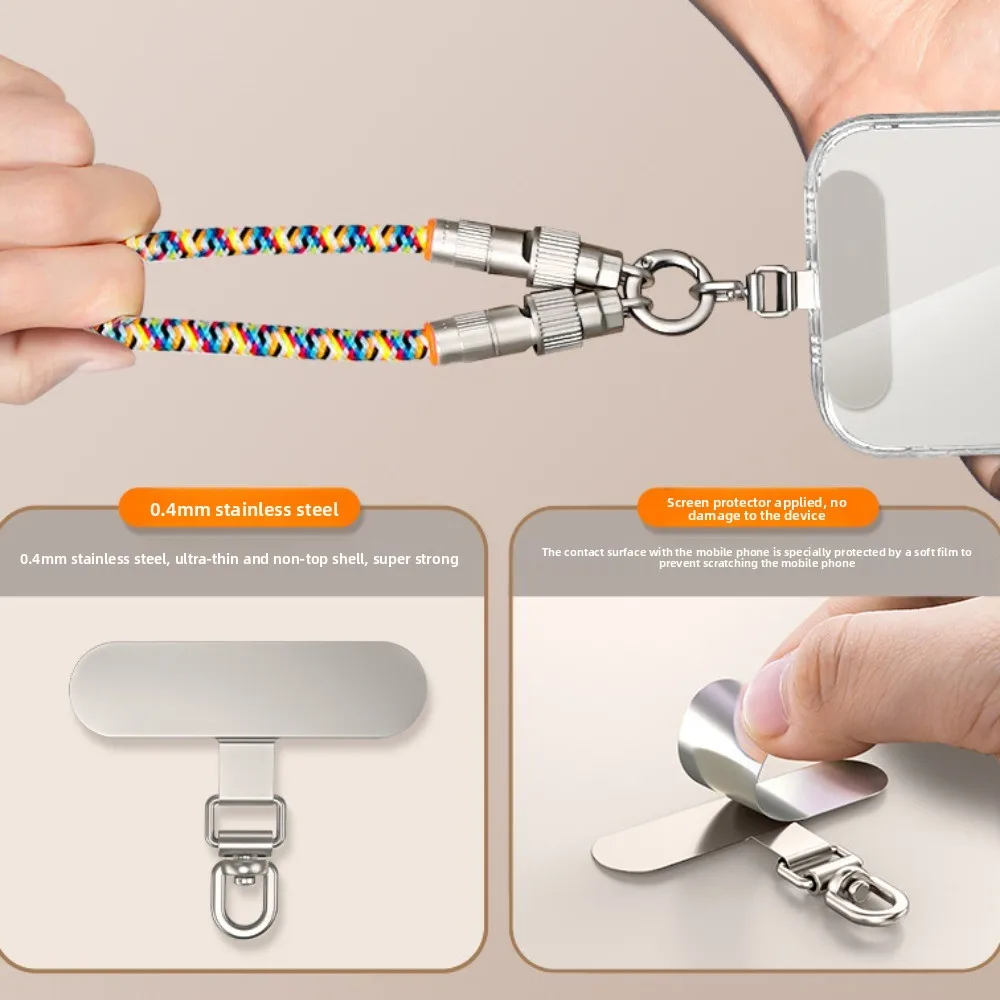 

Type C Data Cable Mobile Phone Lanyard 2 in 1 Anti-lost Fast Charging Phone Strap with Patch Detachable Phone Hanging Rope