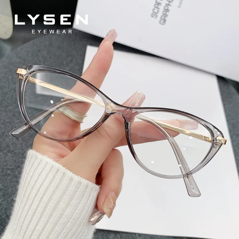 LYSEN موضة عين القط المرأة قصر النظر اللونية مكافحة نظارات الضوء الأزرق نظارات للقراءة مع وصفة طبية العدسات التقدمية #4