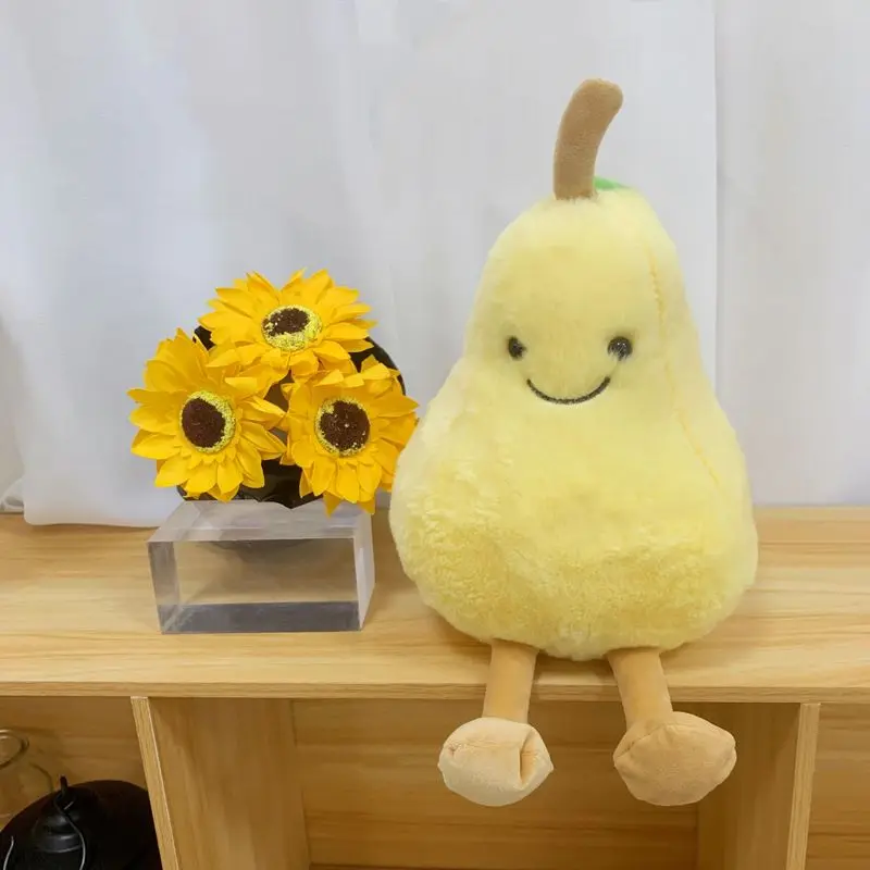 23 سنتيمتر الكمثرى القطيفة Playfull اللعب الأصفر الأخضر الفاكهة محشوة أفخم الكرتون لعب للبنين بنات عيد ميلاد هدية الكريسماس #5