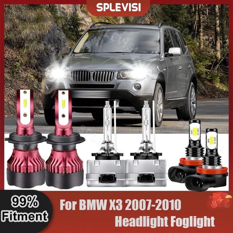 SPLEVISI LED High Beam H7+Low Beam Xenon Lamp D1S+Foglamp H11 Car Light Collocation Kit For BMW X3 2007 2008 2009 2010