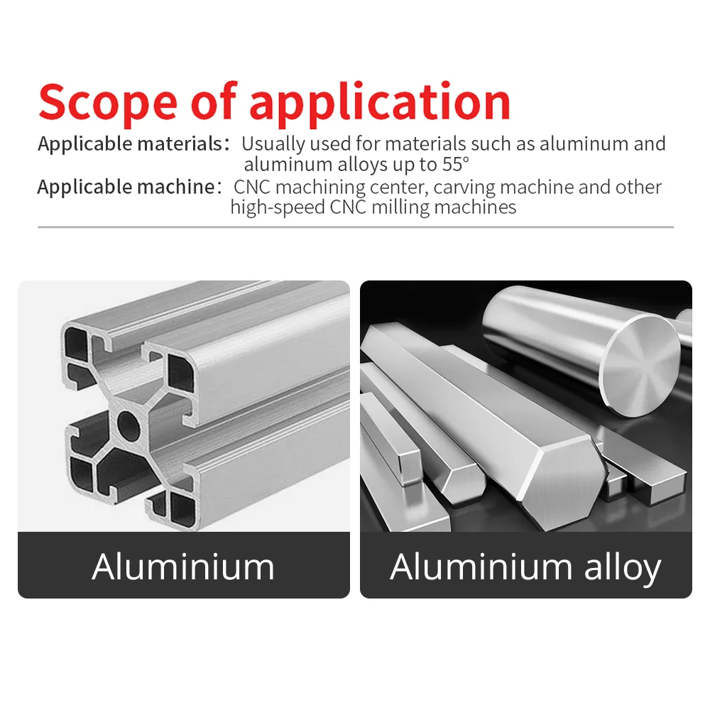 Augestrools HRC55 0.3-2mm Micro fresa a gola profonda piatta per fresa in alluminio 4mm macchine utensili CNC in carburo di tungsteno