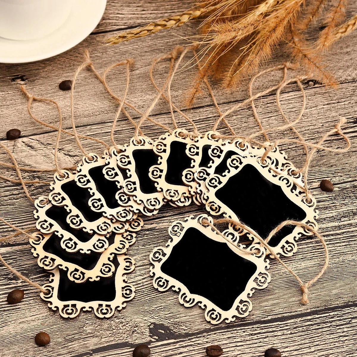 

10pcs Mini Blackboard Chalkboard Tags Hanging Signs Small Rectangle Wall Decor Craft Supplies Christmas Wedding Plant Markers