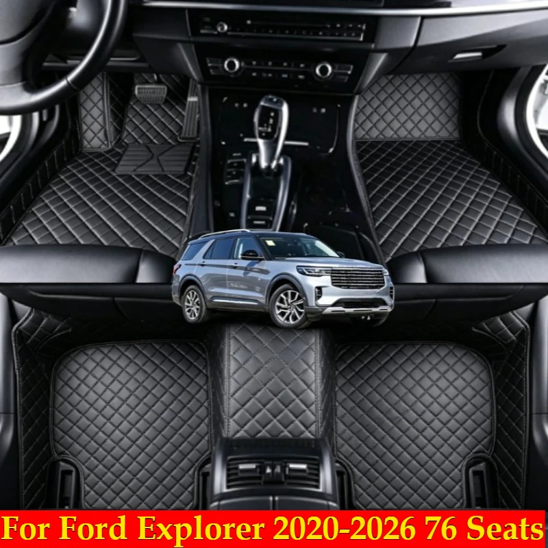 Alfombrillas Personalizadas OMANE para Ford Explorer 5/6/7 Asientos 2020-2025-2026 LHD RHD, Alfombras de Cuero para Auto, Accesorios para Todo Clima
