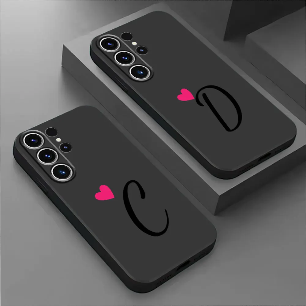 Etui na telefon Samsung Galaxy S20 S24 Ultra S21 5G S23 Ultra S22 Plus S21 FE Inicjał A-F Miłość Serce Pokrowiec dla par — zdjęcie 6