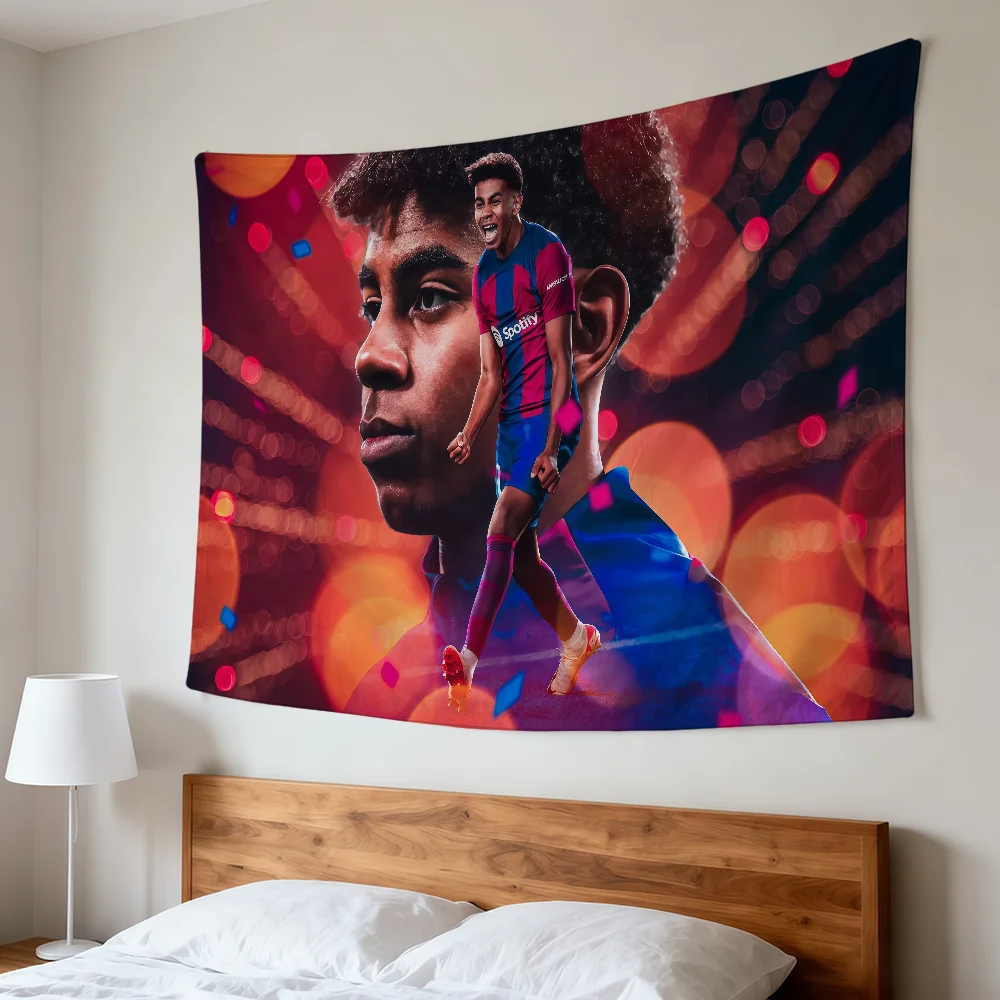 Football L-LamineS-ES Y-YamalS-ES Flag Durable Outdoor Indoor Patio Festive Decoration Classic Design Pole Wall Room Banner