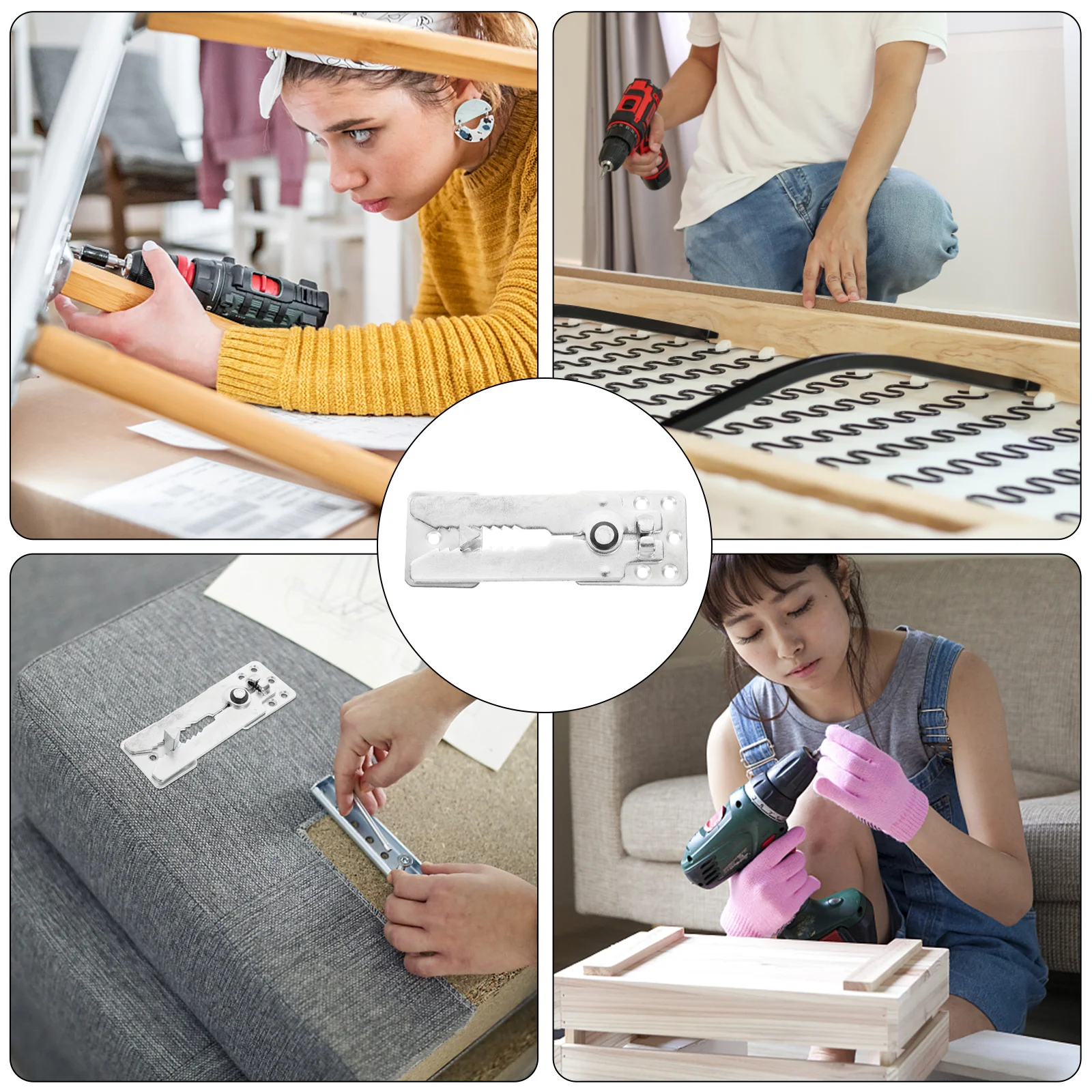 Sofás Sofá Conector Conectores Móveis Estofamento Secional Prata