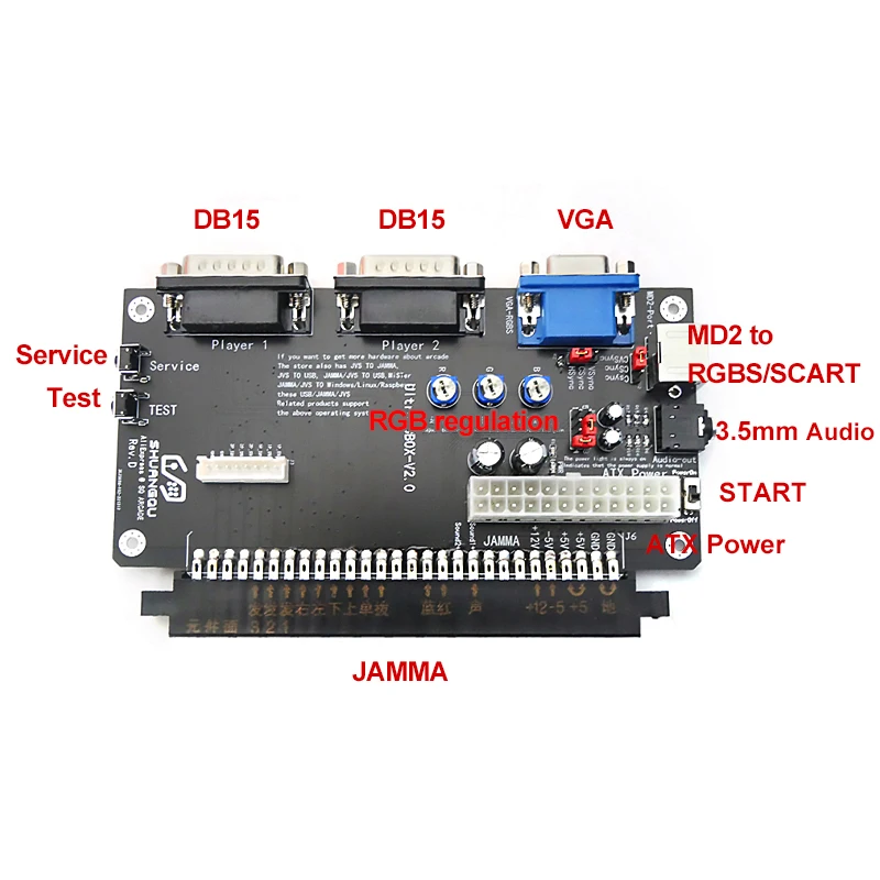 Supergun Jamma Cbox 15Pin Neogeo MVS Stecker Motherboard ATX Unterstützung RGBS/SCART Ausgang für Retro Arcade Basis Spiel bord – Detail 1