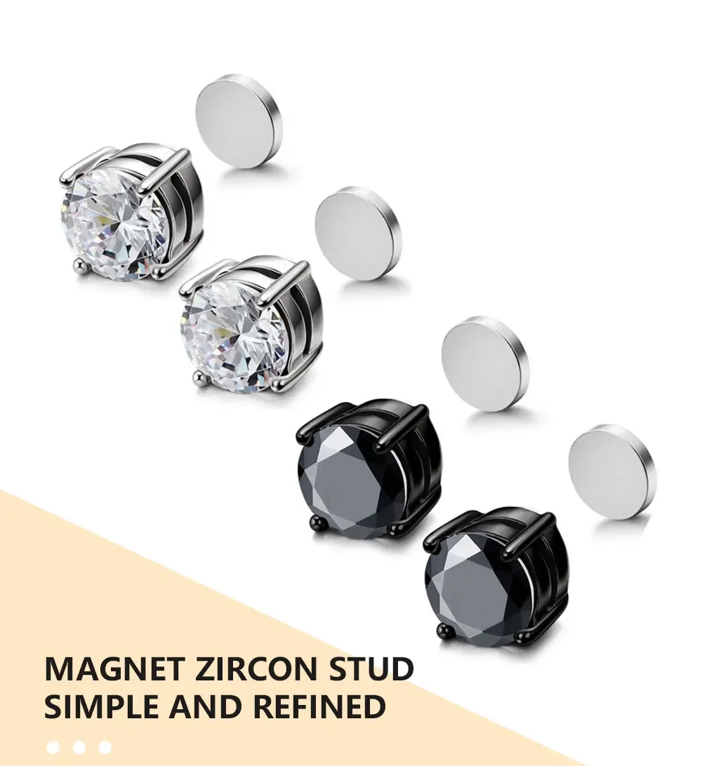 Women's 2PCS Magnetic Ear Clips Stud Earrings, Non-Piercing