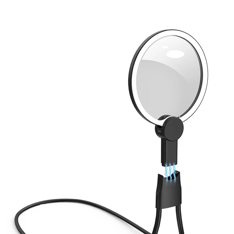 

AT93-Magnifying Glass With Light For Reading, 5.1 Inch 6X Magnifying Glass With Stand, Neck-Worn Large Magnifier