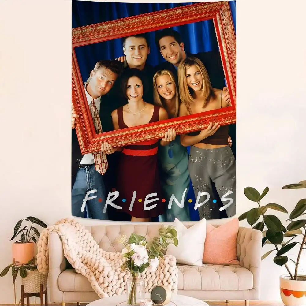المسلسل التلفزيوني الكلاسيكي للأصدقاء مطبوعة كبيرة قماش مزخرف جداري للتعليق على الحائط بطانية ديكور منزلي