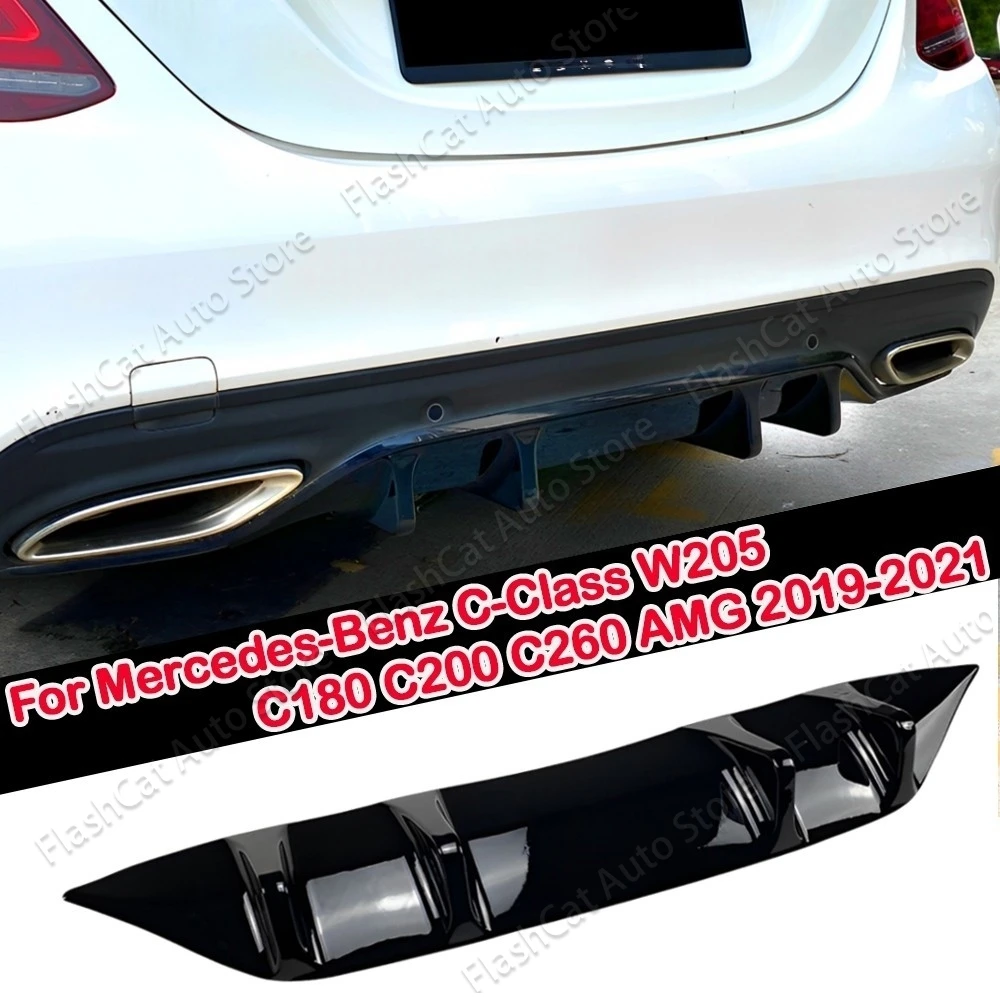 

Car Rear Bumper Diffuser Lip For Mercedes Benz C-Class W205 C200 C260 AMG Line 2019 2020 2021 Spoiler Canards Splitter Protector