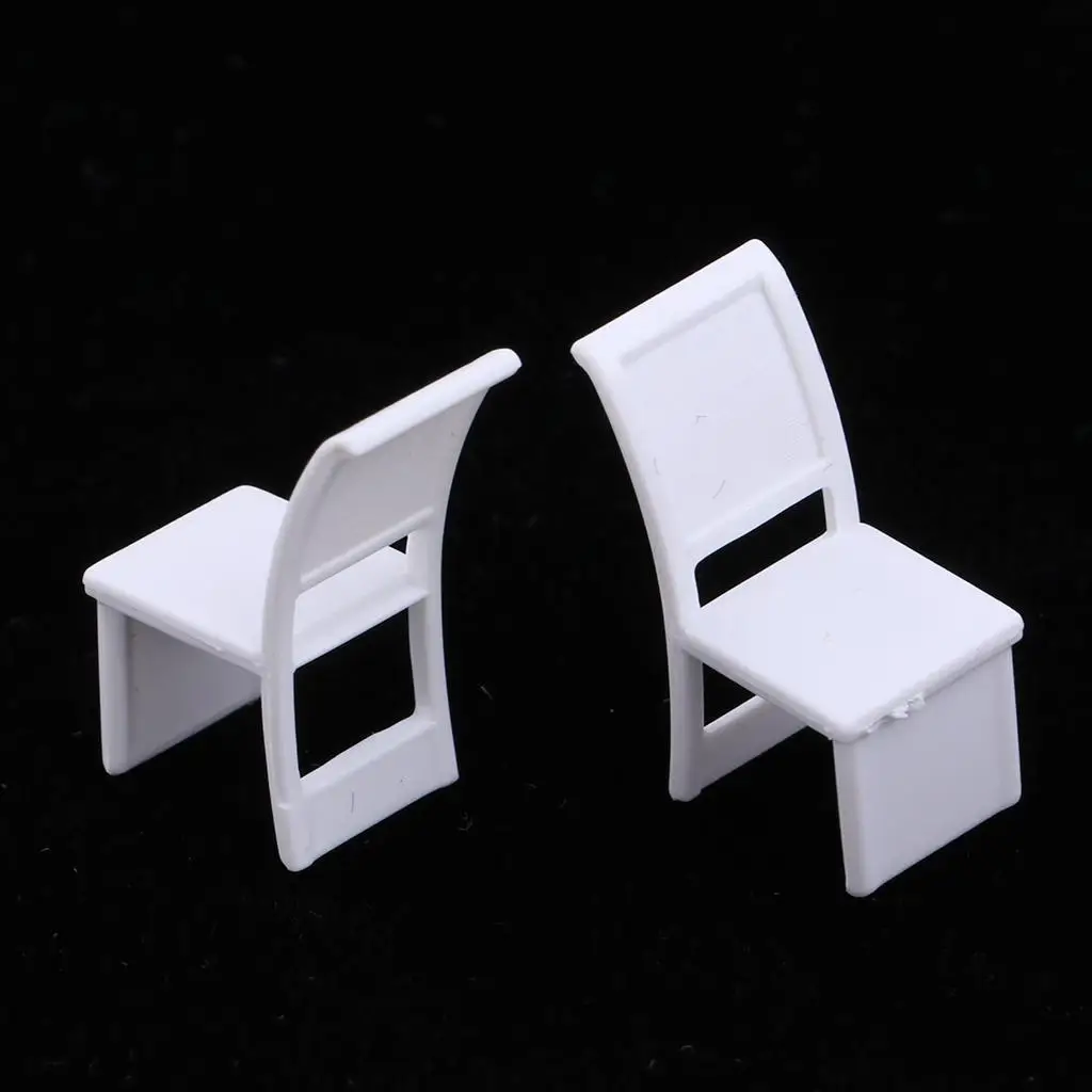 ミニチュア家具セット 1/100 スケール プラスチック製ダイニングテーブル 椅子モデル 風景アクセサリー ドールハウス建築用