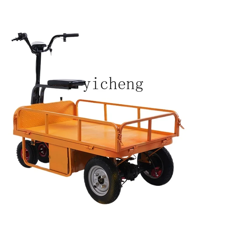 

ZK Reverse Donkey Electric Flat Truck Farm Pull Goods Trolley Warehouse Hand Push Stall Transport Trailer