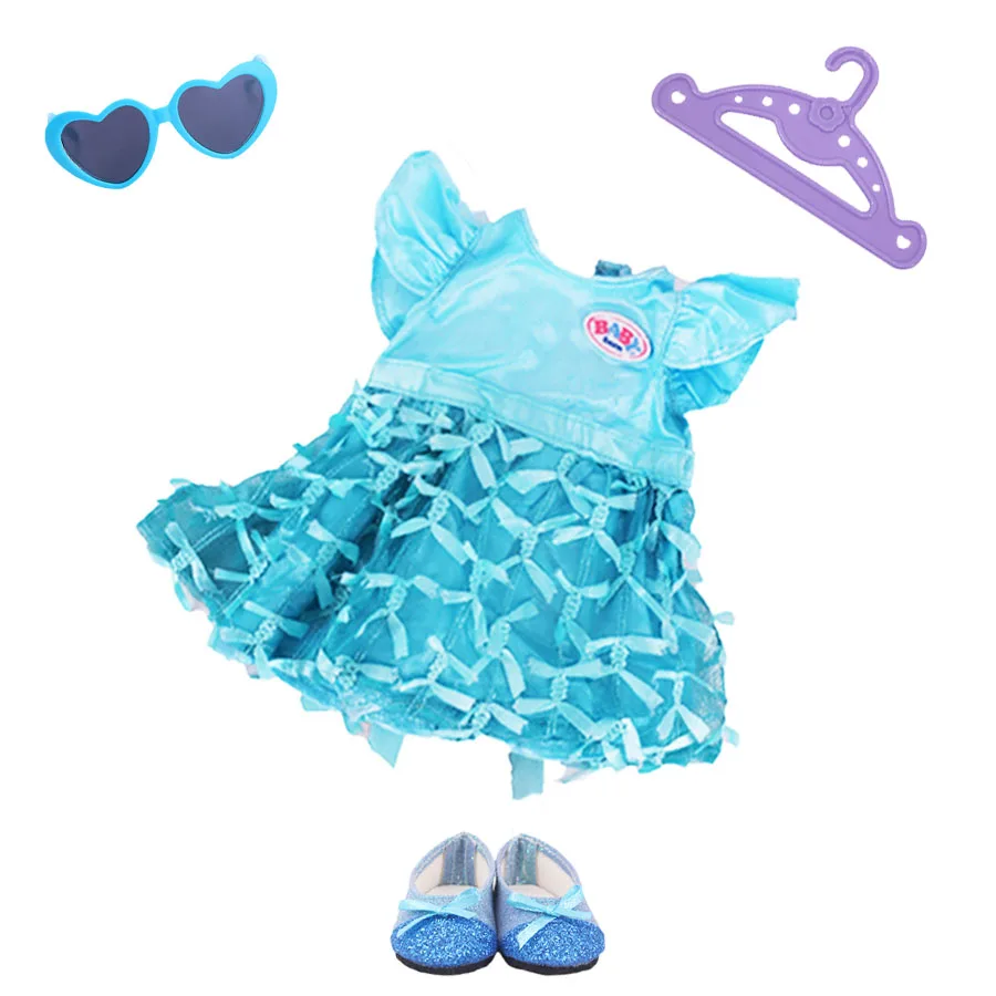8 Pz/set vestito a fiore blu Per 43 Cm Born Baby Reborn Doll Vestiti Accessori 18 Pollici Doll Girls Toys Our Generation Nenuco
