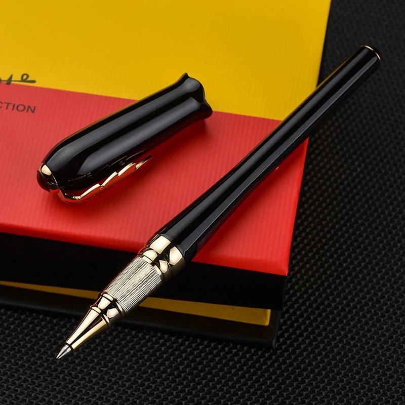 Picasso 986 Greek Irene Metal Black Roller Ball Pen Golden Trim Refillable Ink Pen Luxurious Writing Gift Pen Set