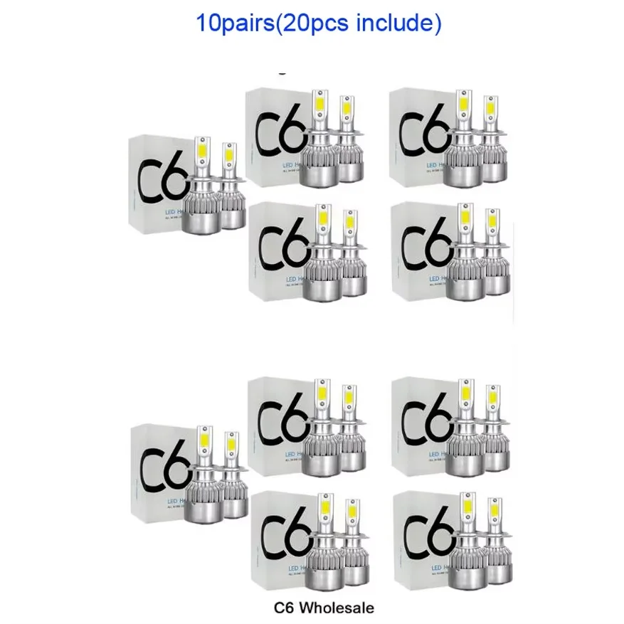 10Pairs Mini H4 H7 LED Car Headlight Bulb 12000LM 6000K H1 H3 H11 H13 9012 9005 HB3 9006 HB4 9007 Running Auto Fog Head Lamp