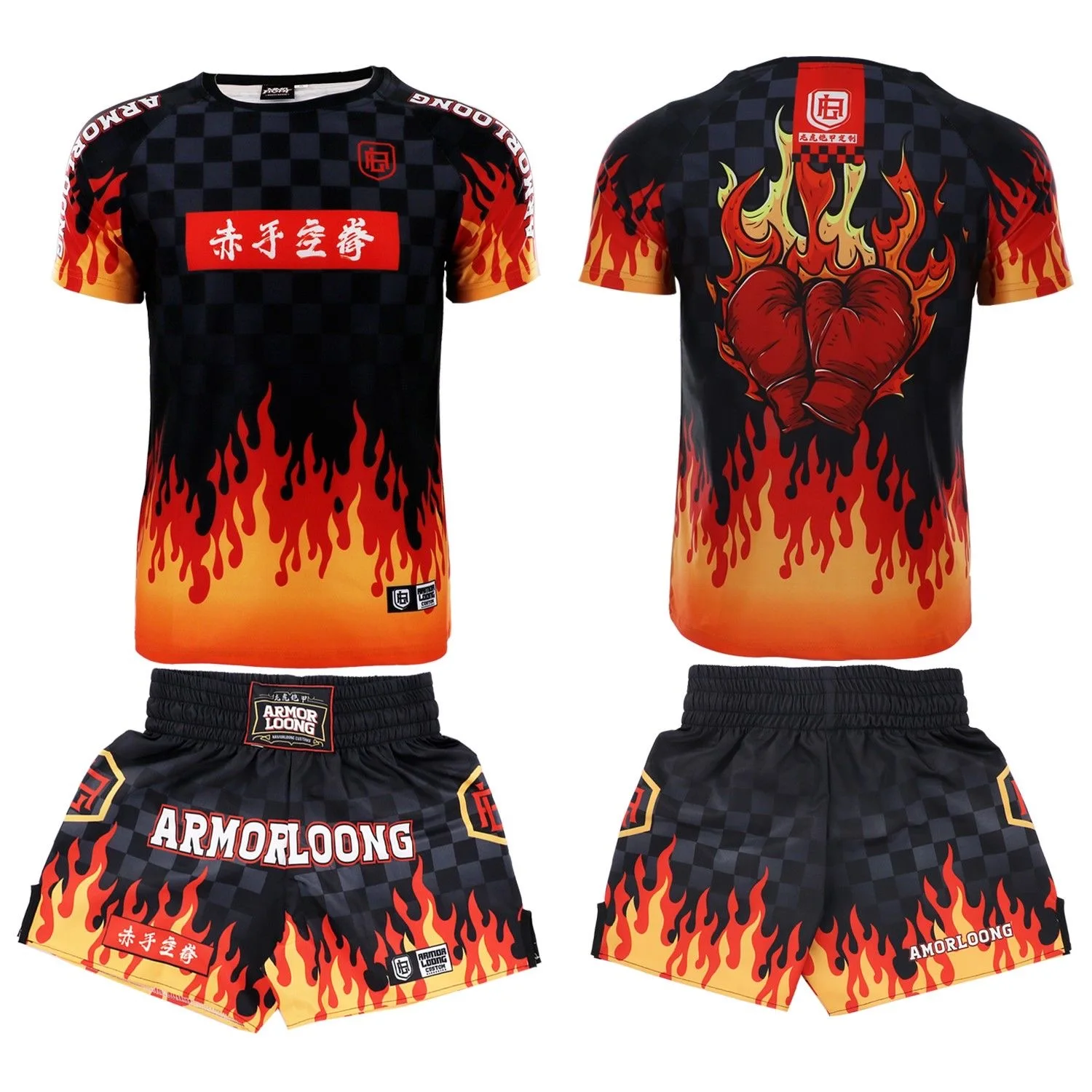 The New Hot MMA Boxing Short Sleeve Children\'s Suit Sports Men\'s and Women\'s Suit UFC Fighting Breathable Quick Dry Training Set