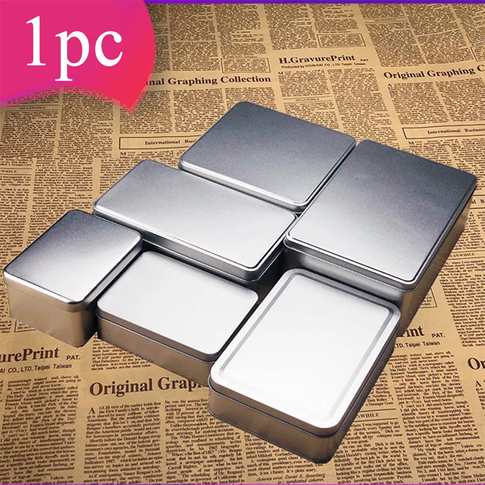 Empty Box Jewelry Metal Silver Color Metal Box Tinplate Boxes Storage Box Container