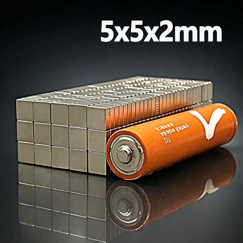 5x5x2mm Magnet N35 NdfeB Permanent Magnetic Imanes 5*5*2mm Accessory 20-1000pcs Small Square Shape Fridge Diy Neodymium Magnet