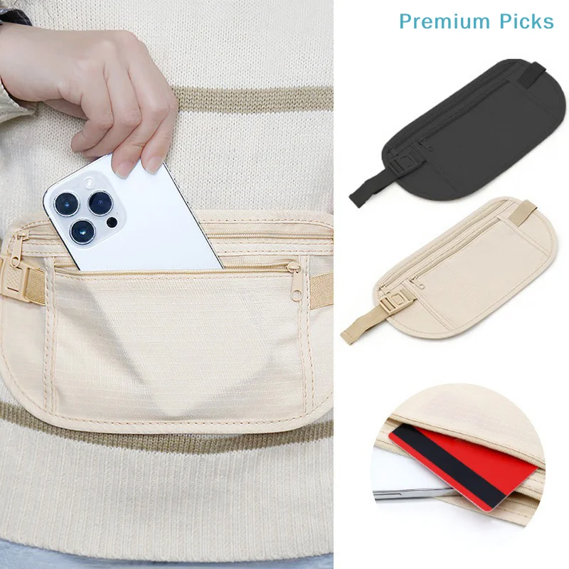 Waist Bag Invisible Travel Waist Packs Pouch For Passport Money Belt Bag Hidden Security Wallet Gift Travel Bag Chest Pack Money