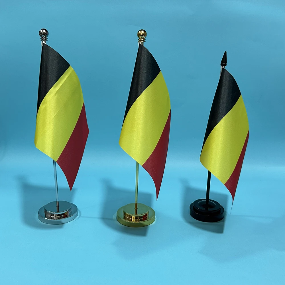 (SKY FLAG) Office Desk Small Flag Of Belgium Flag 14x21cm Polyester Table Banner BE Belgium National Flag Desk Ornaments Flags