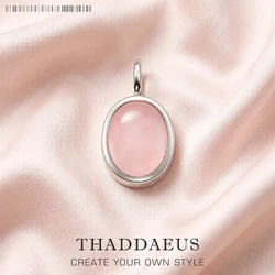 Pendants Pink Oval Opal Stone Winter New Fashion Jewelry Europe 925 Sterling Silver Accessories Gift For Women