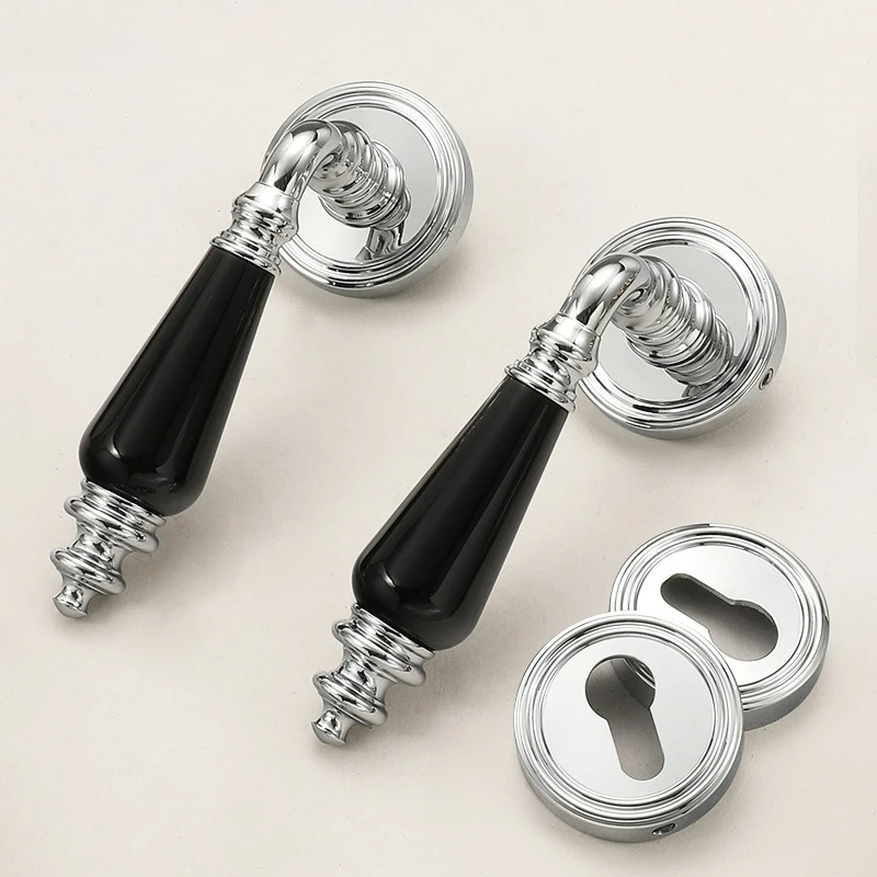 French Magnetic/silent Bedroom, Indoor Household Door, Wooden Door, Bathroom Door Lock, Handle Lock