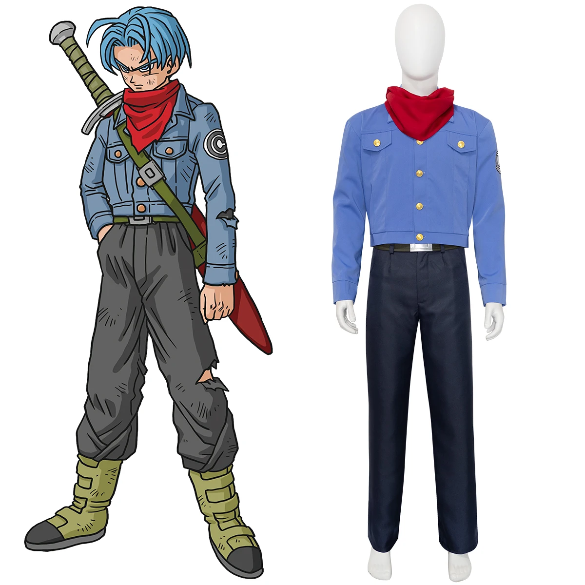 

Костюм для косплея Транка из аниме/манги Mirai Trunks: униформа Capsule Corp, одежда
