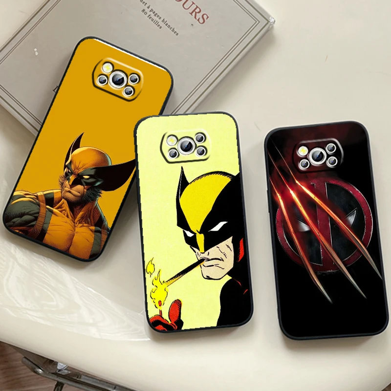 

Deadpool Wolverine Marvel Logo For Xiaomi Mi Poco F5 F4 F3 X6 X5 X4 X3 M6 M5 M5S M4 M3 C65 Pro GT NFC 5G Black Cover Phone Case