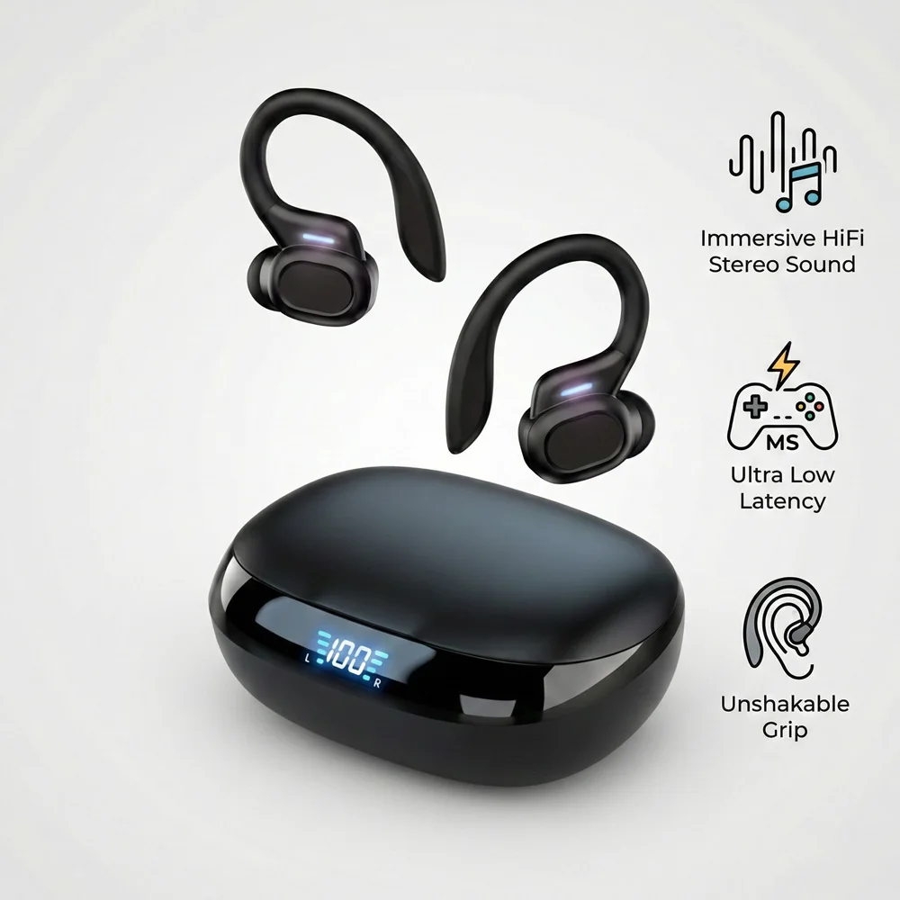 Original Wireless bluetooth headphons Ear hook Stereo earbuds Sports Waterproof Headset for workout sports running