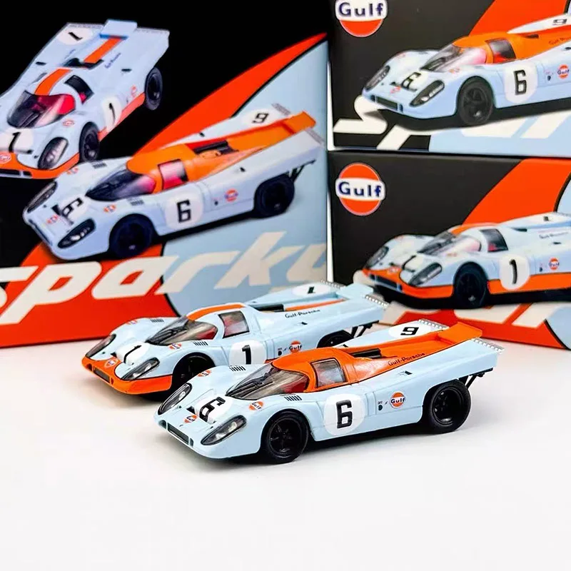 Mały, błyszczący Porsche 911 GT1 1997 1996 25/26 Le Mansay GULF Bay Dakar 953 Bagażnik Podwójny Samochód Stop Model Samochodu