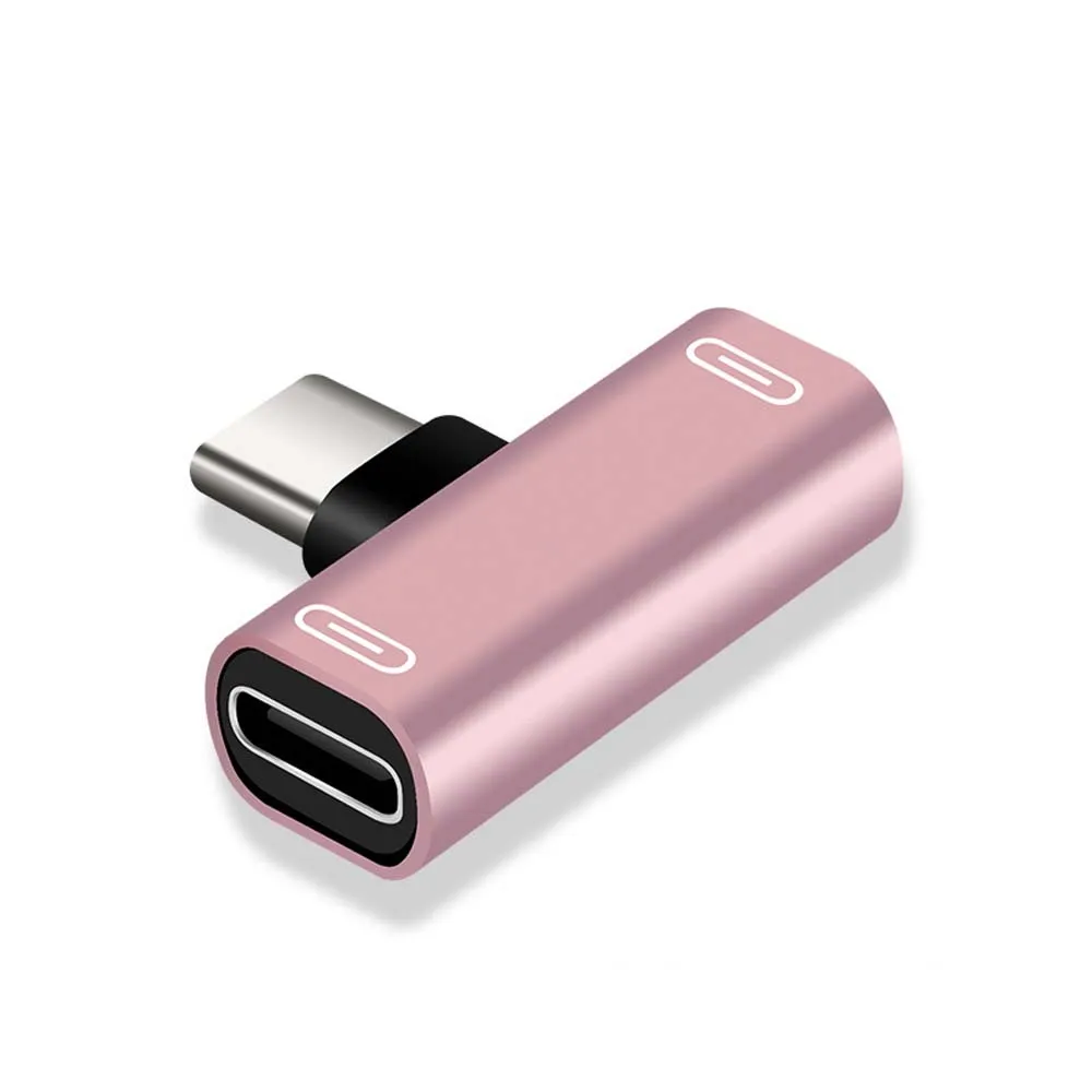 USB C 분배기 C타입 수-듀얼 C타입 암 헤드폰 충전기 어댑터, 분배기 변환기, 2 in 1