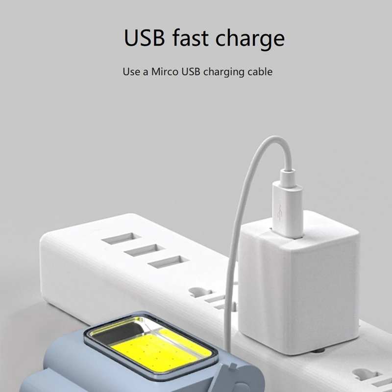 Multi-Purpose Head Light Rechargeable Lamp With Magnetic Absorption Portable Clothes Clip Running Cob Work Lamp