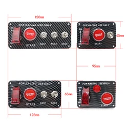 12V Auto LED Racing Car Switch Ignition Engine Start On/Off Push Toggle Switch Panel Racing Car Modification Accessories