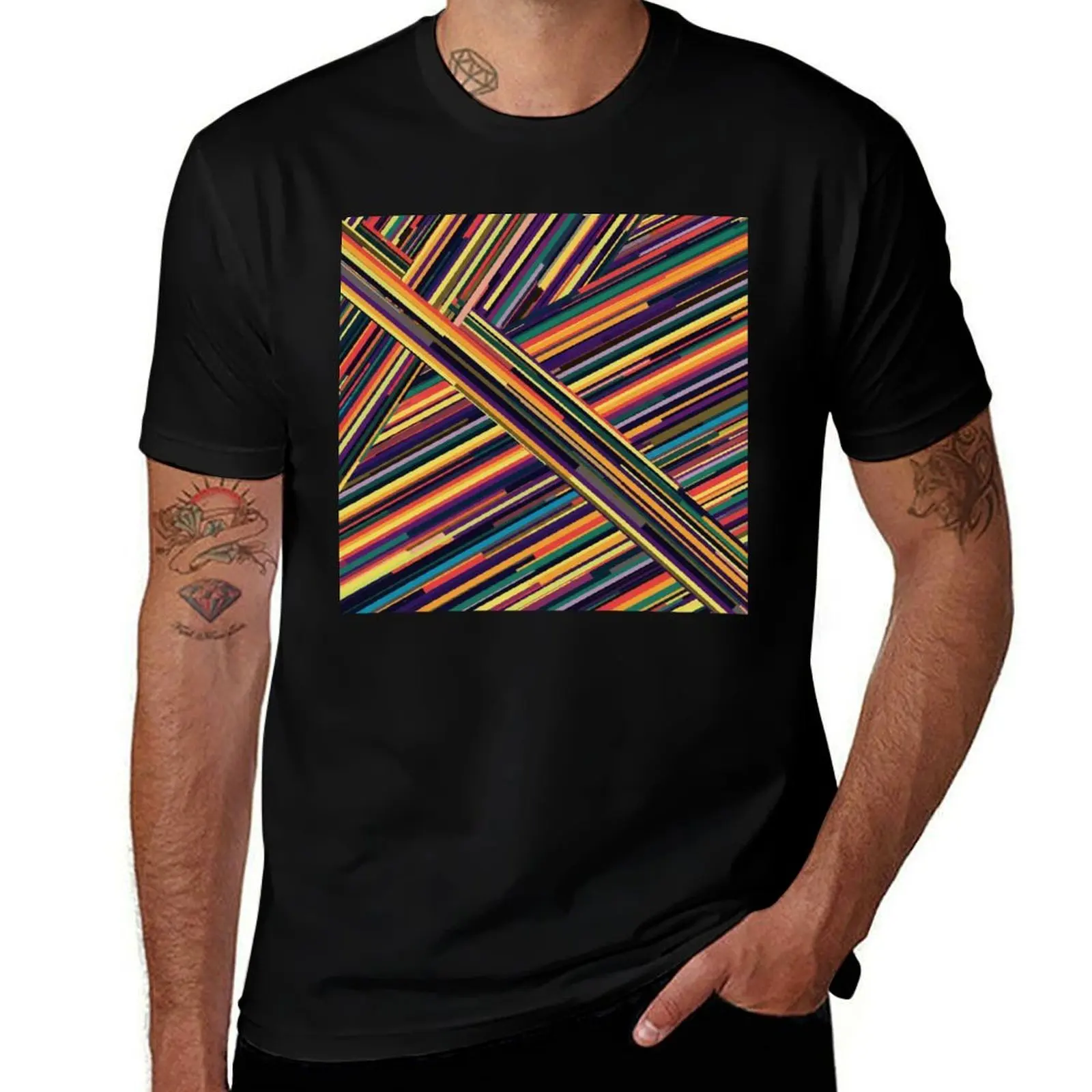 

Ray of Light - Abstract Colorful Lines T-Shirt Aesthetic clothing Man t-shirt kawaii clothes sports fans workout shirts for men